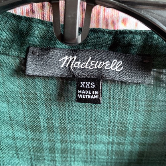 MADEWELL Evergreen Boho Plaid Button Down Top - Picture 2 of 5
